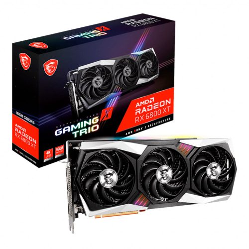 Tarjeta de video Radeon RX 6800 XT 16GB GDDR6, MSI Gaming X TRIO, HDMI, DP, USB-C, PCI-e 4.0, Nuevo Chip RDNA 2 /912-V395-001, 3 AÑOS DE GARANTIA NACIONAL