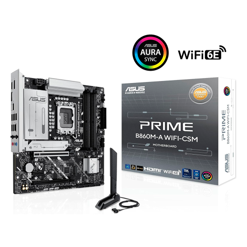 Tarjeta Madre ASUS PRIME B860M-A WIFI-CSM, Micro-ATX, LGA 1851, Up to 256GB DDR5, PRIME B860M-A WIFI-CSM