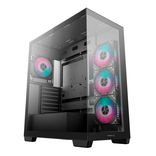 Gabinete DeepCool CG580 4F, Midi-Tower, ATX/Micro-ATX/Mini-ITX, USB 3.0, Sin Fuente, 4 Ventiladores Instalados, Negro, R-CG580-BKADA4-G-1