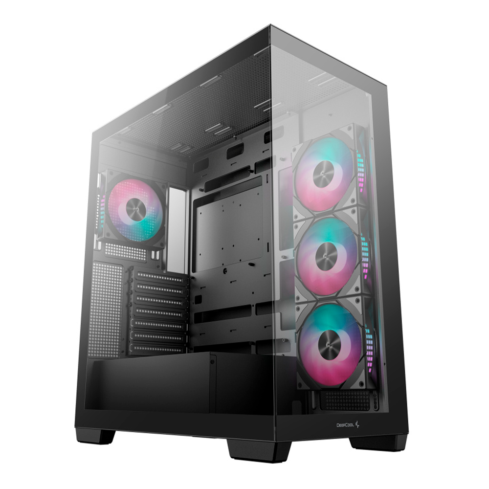 Gabinete DeepCool CG580 4F, Midi-Tower, ATX/Micro-ATX/Mini-ITX, USB 3.0, Sin Fuente, 4 Ventiladores Instalados, Negro, R-CG580-BKADA4-G-1