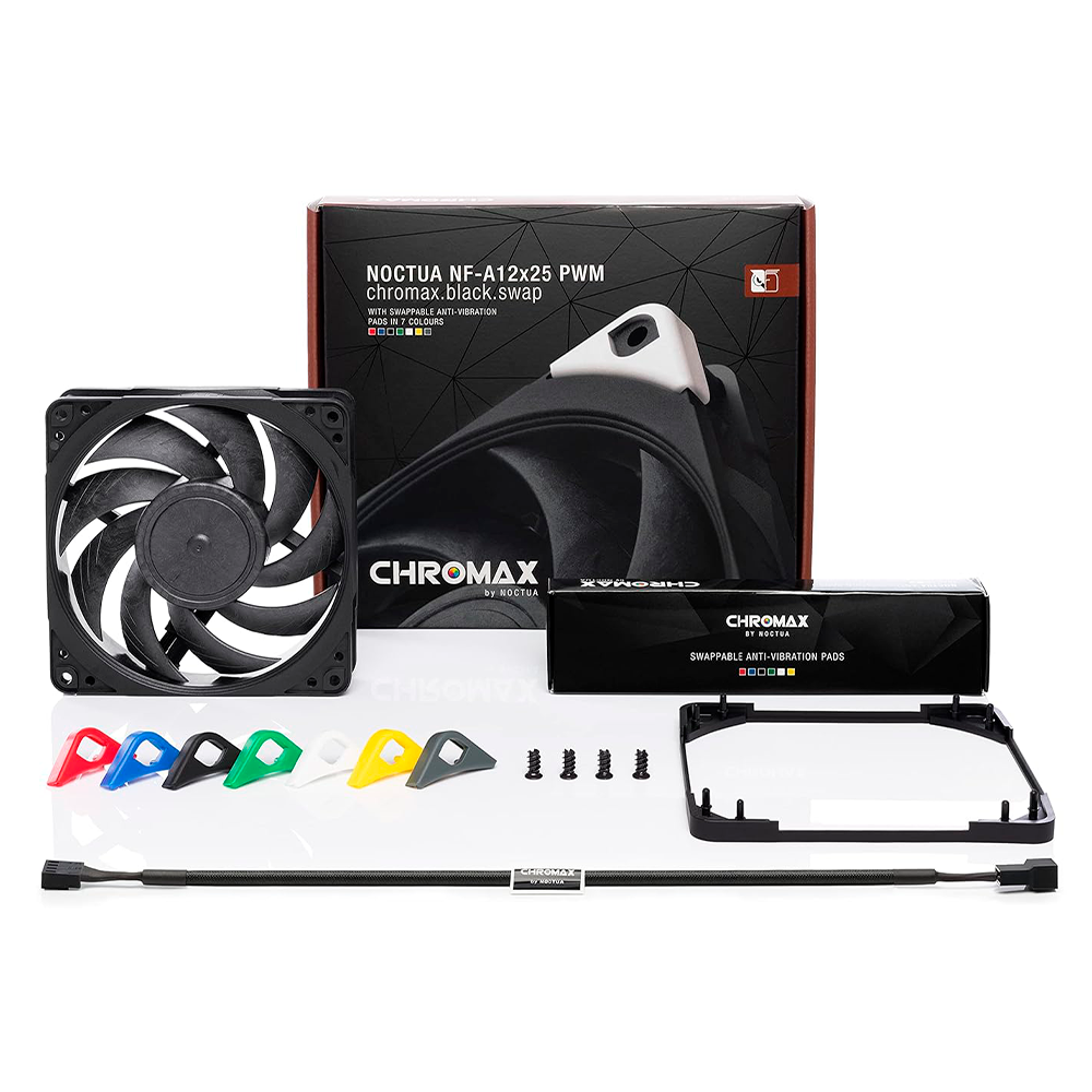 Ventilador Noctua NF-A12x25 PWM Chromax.black.swap, Ventilador Silencioso de Gran Calidad, 4 Pines, 120 mm, Negro, NF-A12X25 PWM CHROMA.BLACK.SWAP - Image 3