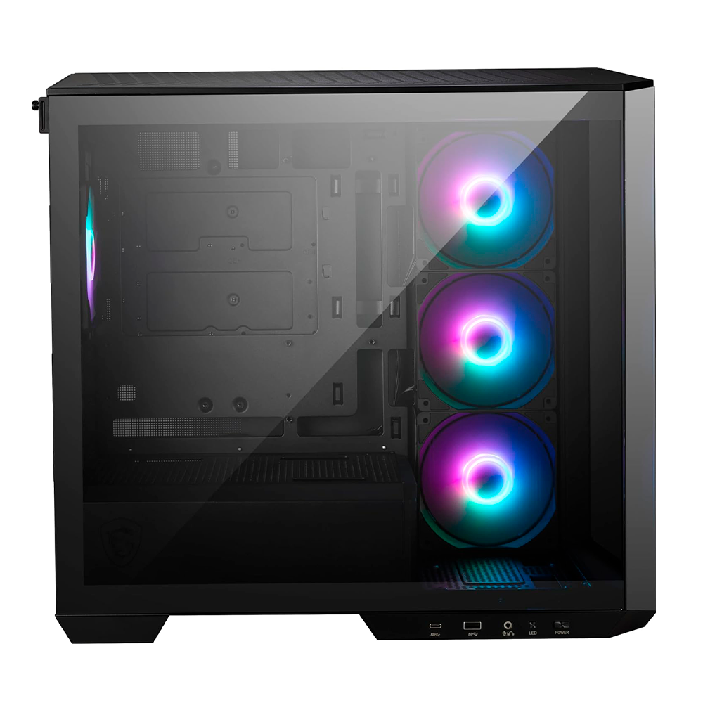 Gabinete MSI MAG PANO M100R PZ, Cristal, ARGB, Micro-Tower, Micro-ATX/ITX, USB 3.2, 4 Ventiladores ARGB Instalados, Negro, MAG PANO M100R PZ, Solo compatible con tarjetas madre MSI PROJECT ZERO - Image 2