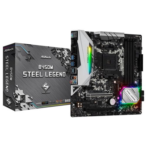 Tarjeta Madre Asrock B450M Steel Legend AMD Ryzen AM4 Micro ATX, B450