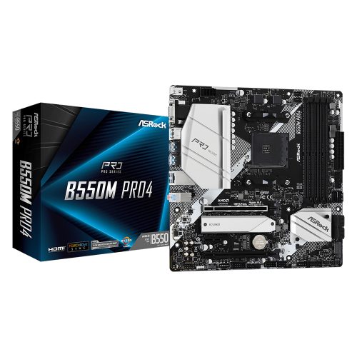 Tarjeta Madre Asrock B550M PRO4, AM4, AMD RYZEN 3000 SERIES, Mcro ATX