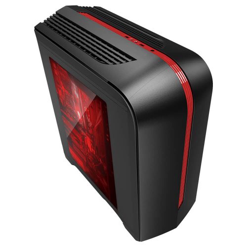 Gabinete Game Factor CSG500 Black-Red, Ventilador, Micro ATX /
