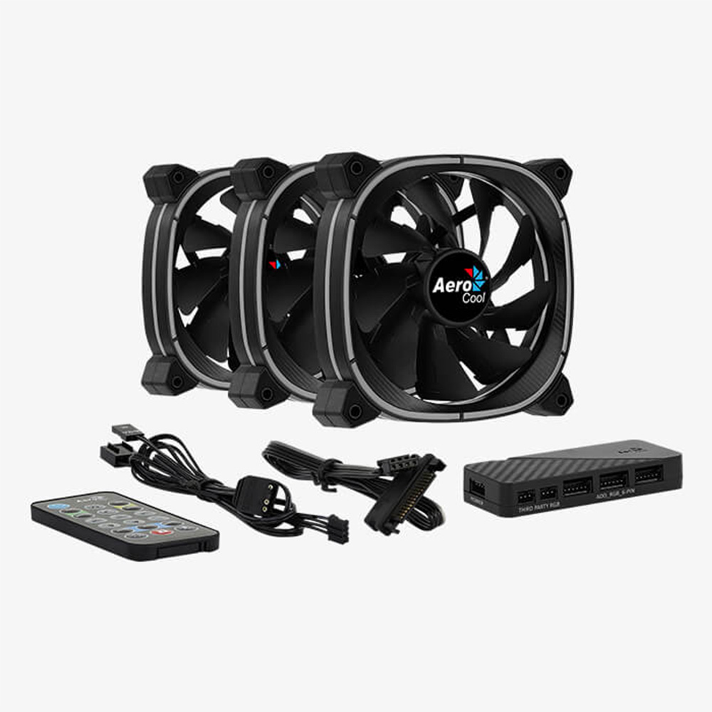 Kit de Ventiladores Aerocool Astro 12 PRO, 120mm, ARGB, Conector 12V ARGB, Controlador + Control incluido - Image 2