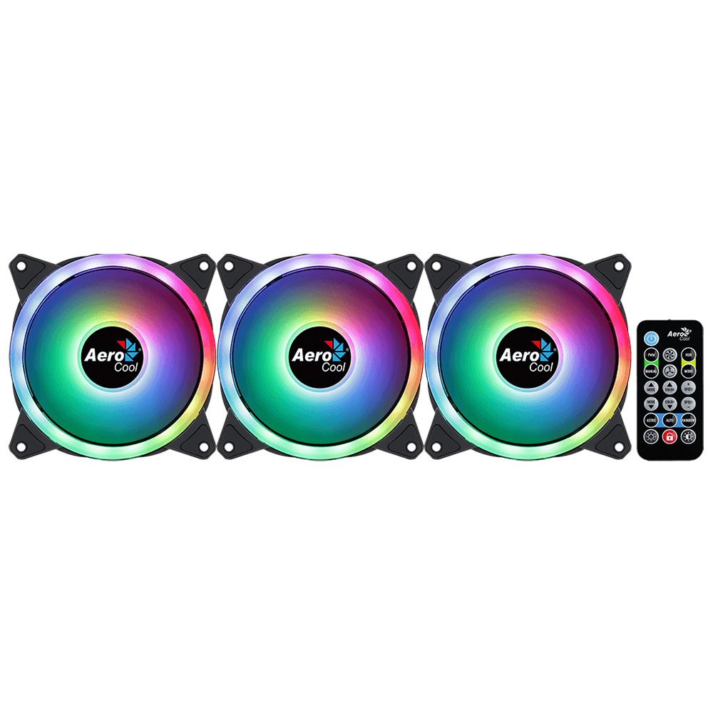 Kit de Ventiladores Aerocool DUO 12 PRO, 120mmx3, ARGB, Conector 12V ARGB, Controlador + Control incluido - Image 2