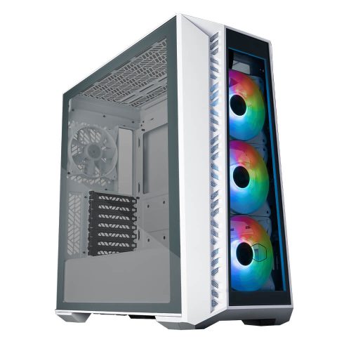 Gabinete Cooler Master MasterBox MB520 ARGB, Hub Incluido, Cristal Templado, Color Blanco, Ventiladores RGB incluidos, MB520-WGNN-S01