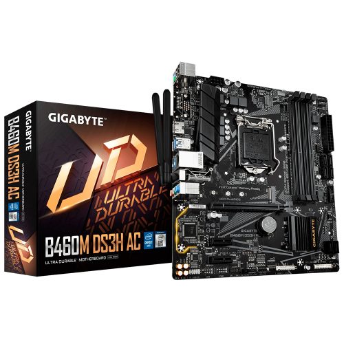 Tarjeta Madre Gigabyte B460M DS3H AC V2, Socket LGA1200, B460, Micro-ATX, DDR4, WiFi + Bluetooth, Intel Core 10th Generación