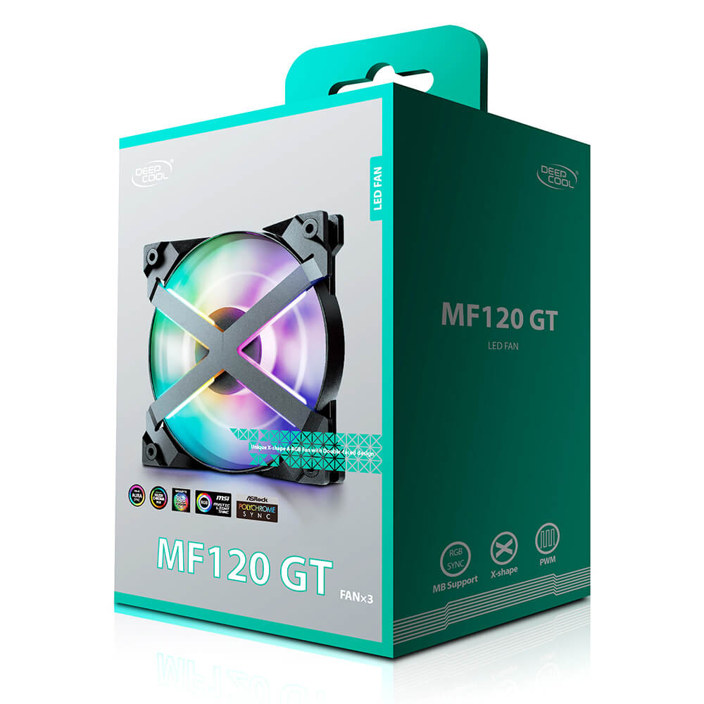 Kit de 3 Ventiladores Deepcool MF120 GT RGB, 3x120mm, Compatibles Aura Sync, DP-GS-F12-AR-MF120GT-3P - Image 6