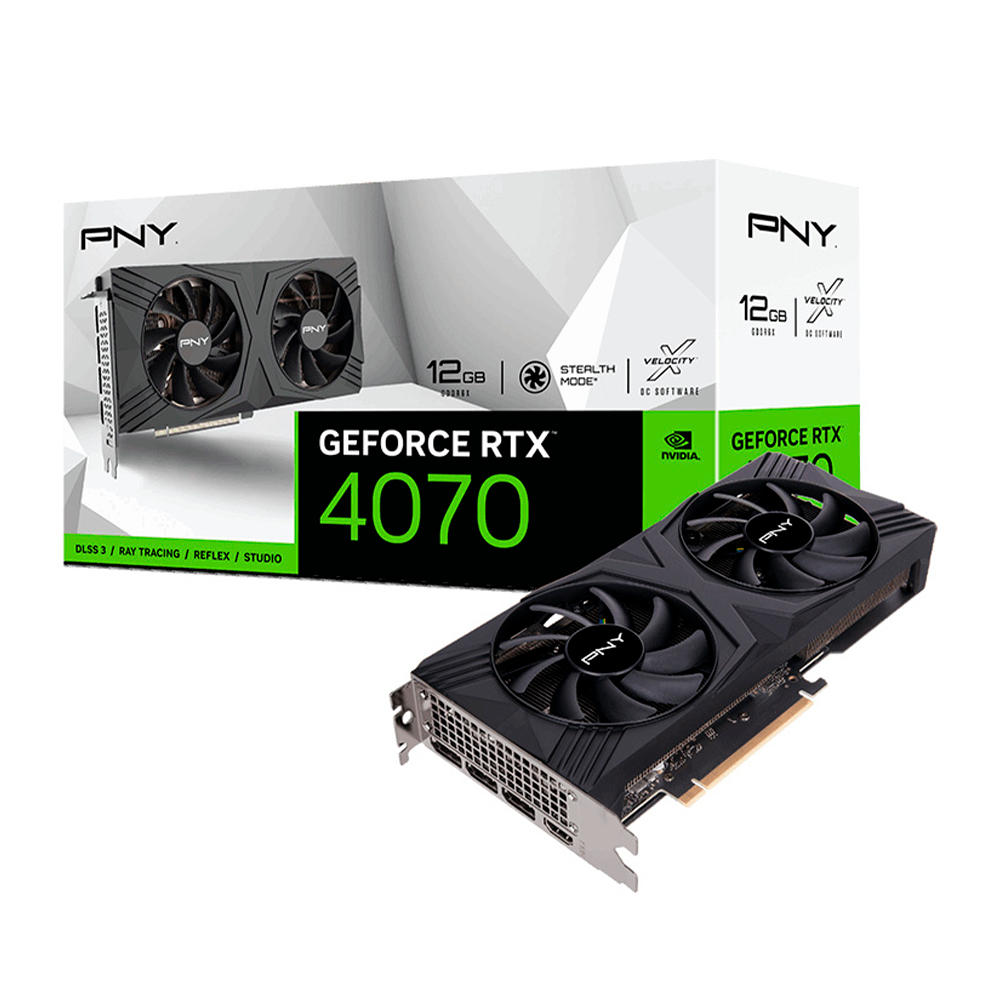 Tarjeta de Video PNY NVIDIA GeForce RTX 4070 12GB VERTO Dual Fan DLSS 3, 12GB 192-bit GDDR6X, PCI Express 4.0 x16, VCG407012DFXPB1