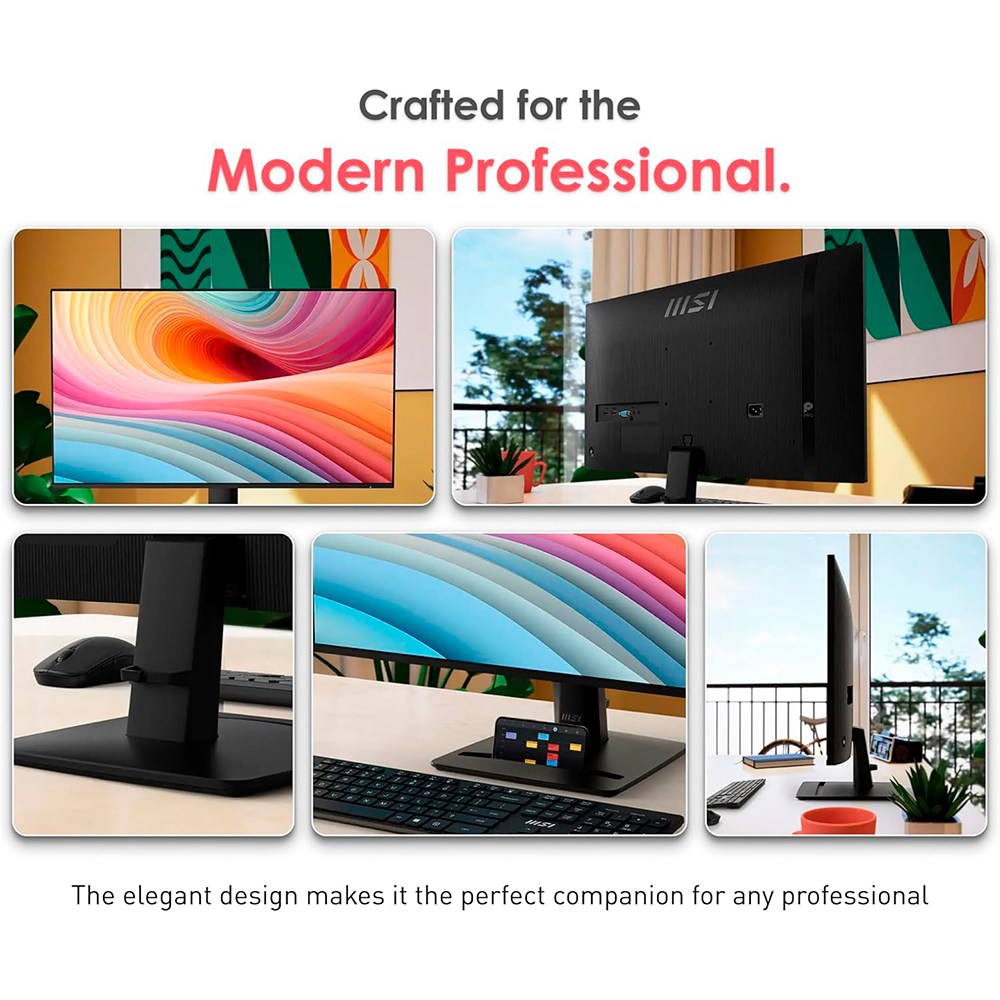 Monitor MSI PRO MP275 E2, 27”, FHD, 1920x1080, IPS, 120Hz, Sincronización Libre, HDMI, DisplayPort, Montaje VESA, PRO MP275 E2 - Image 7