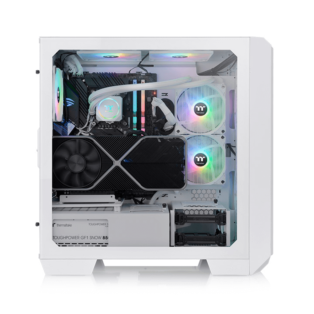 Gabinete Thermaltake View 300 MX Snow, Midi-Tower, ATX/E-ATX/Micro ATX/Mini-ITX, Cristal Templado, USB 3.0, Sin Fuente, 3 Ventiladores Instalados ARGB, Blanco, CA-1P6-00M6WN-00 - Image 4