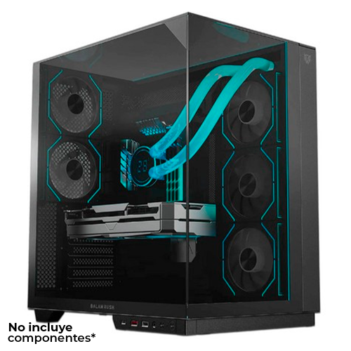 Gabinete Balam Rush TANK MAJESTIC 7600, Midi-Tower, ATX/Micro-ATX/Mini-ITX, USB 2.0/3.0, Sin Fuente, 5 Ventiladores Instalados, Negro, BR-941495