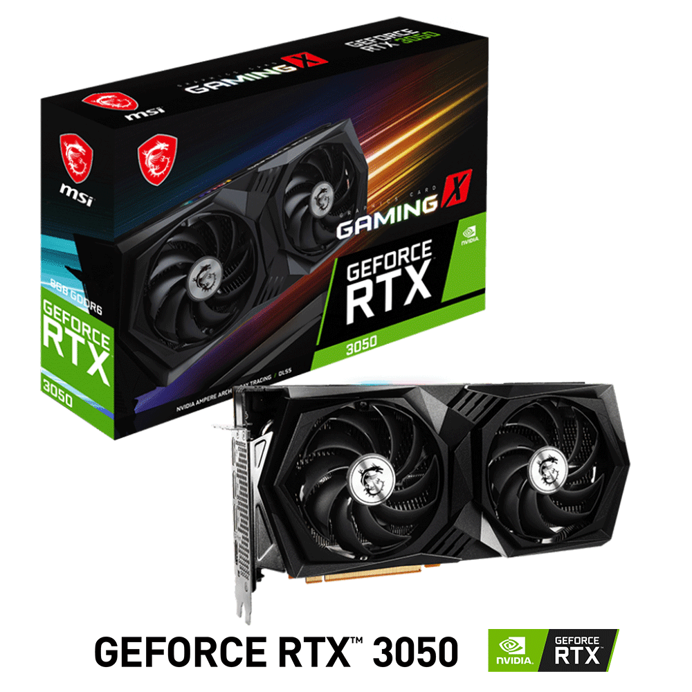 Tarjeta de Video Nvidia GeForce RTX 3050, MSI Gaming X LHR, 912-V397-423, 3 AÑOS DE GARANTIA NACIONAL