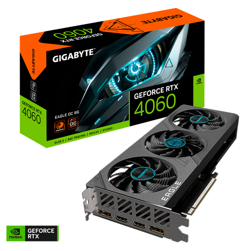 Tarjeta de Video Gigabyte GeForce RTX 4060 Eagle OC 8G, Nvidia 8GB GDDR6, PCI Express, GV-N4060EAGLE OC-8GD