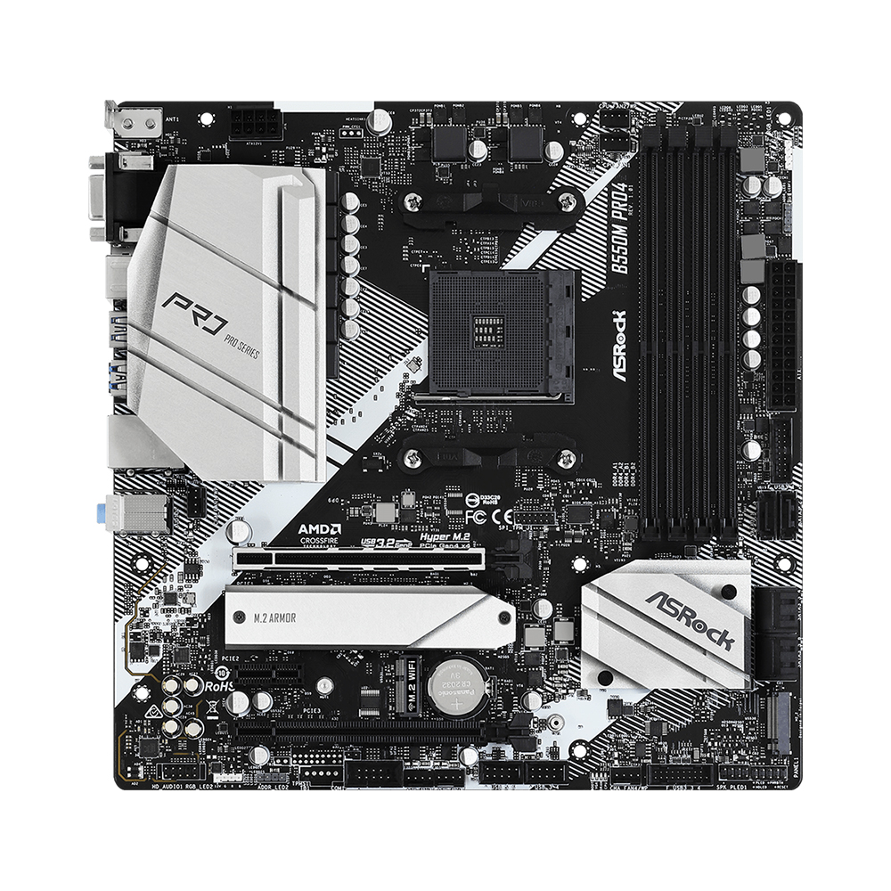 Tarjeta Madre Asrock B550M PRO4, AM4, AMD RYZEN 3000 SERIES, Mcro ATX - Image 2