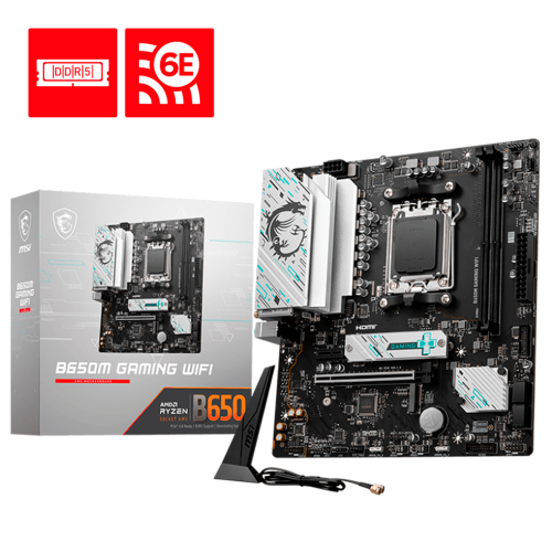 Tarjeta Madre MSI B650M GAMING WIFI, Micro-ATX, AM5, AMD B650, HDMI, Up To 256GB DDR5, B650M GAMING WIFI