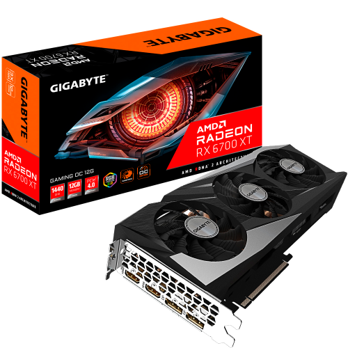 Tarjeta de video Radeon RX 6700 XT 12GB GDDR6, Gigabyte Gaming OC, HDMI, DP, GV-R67XTGAMING OC-12GD, 3 AÑOS DE GARANTIA NACIONAL