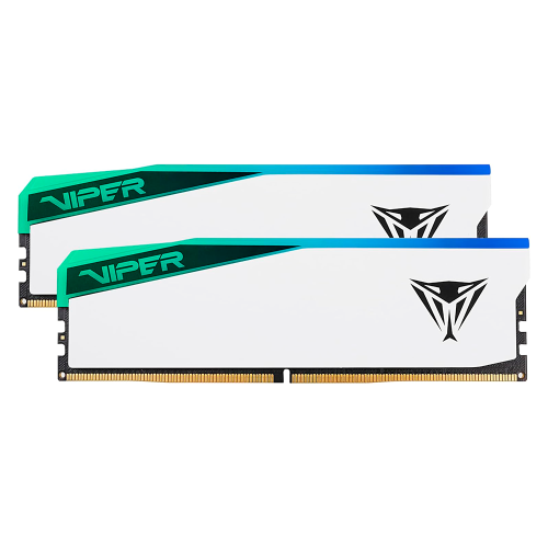 Kit Memoria RAM PATRIOT Viper Elite 5 RGB, DDR5, Blanca, 6000 MT/s, 32GB (2x16 GB), ECC, CL30, XMP, PVER532G60C30KW /MAX. 1 X CLIENTE
