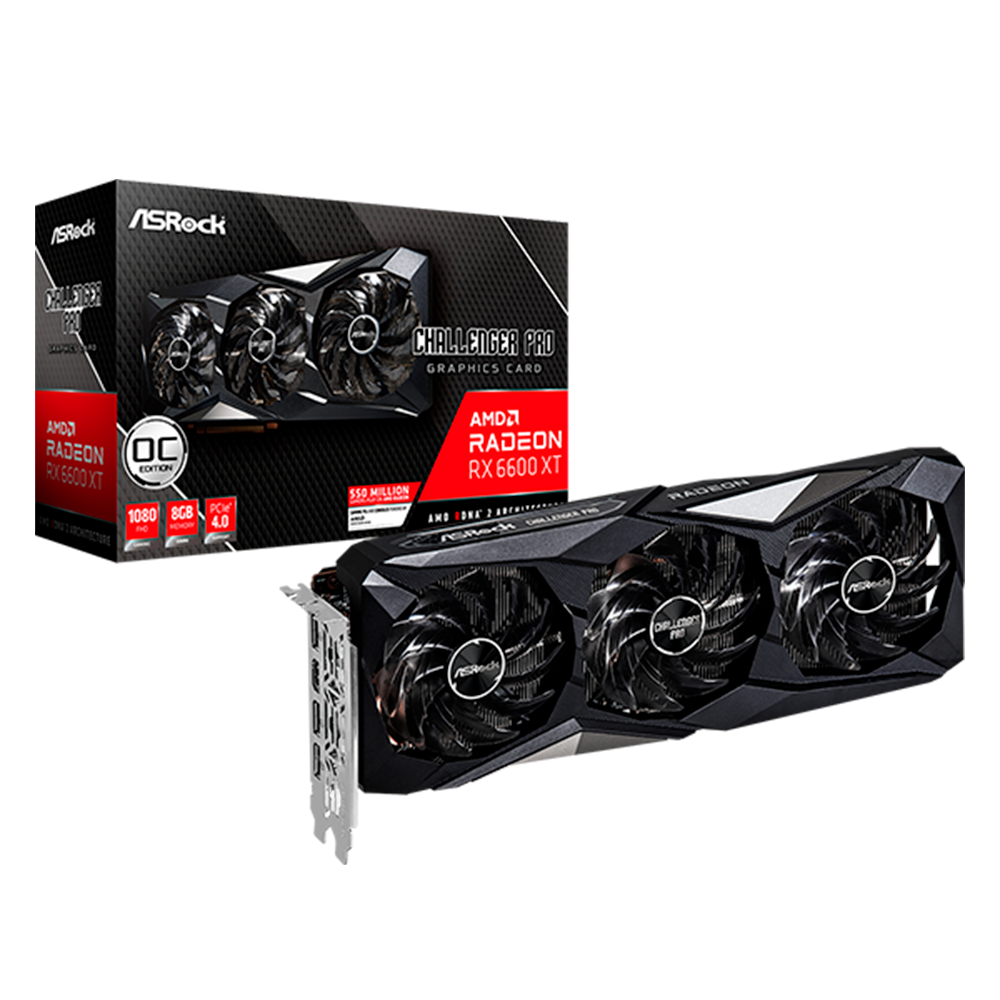 Tarjeta de Video ASROCK Radeon RX 6600 XT Challenger Pro 8GB GDDR6 OC PCIE 4.0, HDMI 2.1, DisplayPort 1.4, DSC DirectX 12 Ultimate, RX6600XT CLP 8GO