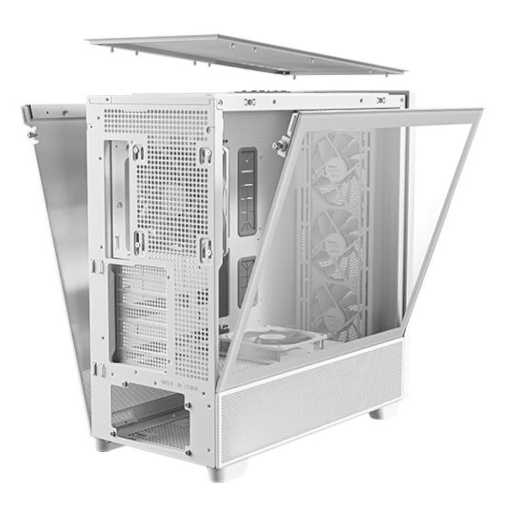 Gabinete Antec FLUX, Midi-Tower, ATX/E-ATX/ITX/Micro-ATX, 5 Ventiladores Incluidos, USB 2.0/3.0, Sin Fuente, White, FLUX WHITE/ NAVIDAD - Image 5