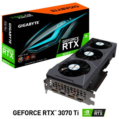 Tarjeta de Video Nvidia GeForce RTX 3070 TI 8GB, Gigabyte Eagle OC Windforce LHR, GV-N307TEAGLE OC-8GB, 3 AÑOS DE GARANTIA NACIONAL