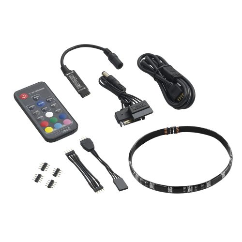 Kit de Iluminación RGB con Aura Sync, Tira 30cm + Control y Adaptador RGB, CableMod CM-LED-15-M30KRGB-RK