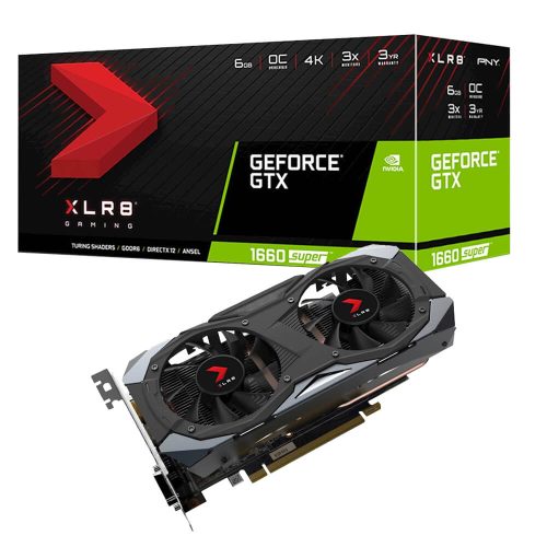 Tarjeta de video NVIDIA GeForce GTX 1660 Super 6GB GDDR6, PNY XLR8 OC Gaming, HDMI, DP, DVI, VCG16606SDFMPB-O, 3 AÑOS DE GARANTIA NACIONAL