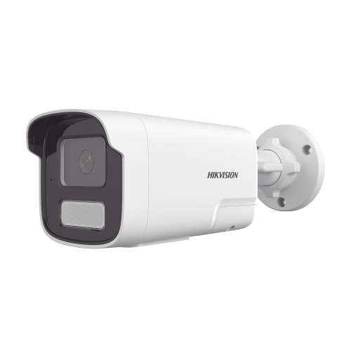 HIKVISION DS-2CD1T43G2-LIUF/SL [PROTECCIÓN ACTIVA] Bala IP 4 Megapíxel, ACUSENSE Lite (Detección de Humanos y Vehiculos), Lente 4 mm, Audio de Dos Vías, Luz Intermitente y Alerta de Audio, 50 Mts IR EXIR 2.0, Exterior IP67, WDR 120 dB, PoE