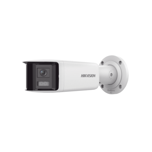 HIKVISION DS-2CD2T46G2P-ISU/SL(C) [FlexVu] [PROTECCIÓN ACTIVA] Bala IP 4 Megapixel, 2 Lentes de Lente 2.8 mm (Imagen Panorámica 180°), 40 mts IR, Exterior IP67, Luz Intermitente y Alerta de Audio, Audio Bidireccional, ACUSENSE, WDR 120 dB, Micro S