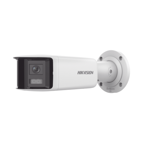 HIKVISION DS-2CD2T47G2P-LSU/SL(C) [FlexVu] [ PROTECCIÓN ACTIVA ] Bala IP Panorámica 4 Megapixel, 2 Lentes 2.8 mm (180°), Imagen a Color 24/7 (ColorVu), PoE, WDR 130°, IP67, ACUSENSE, Luz Estroboscópica y Alarma Audible, 40 mts Luz Blanca, Micro S