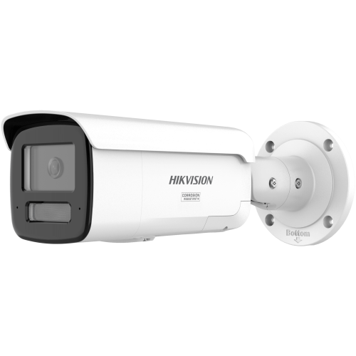 HIKVISION DS-2CD2T47G3-LIS2UY/SRB [Dual Light + ColorVu 3.0 + HikAI] Bala IP 4 Megapixel, Lente 4 mm, 60 mts IR + Luz Blanca, Exterior IP67, Estrobo Azul y Rojo, WDR 130 dB, ACUSENSE 3.0, Metal, NEMA 4X, ACUSEARCH