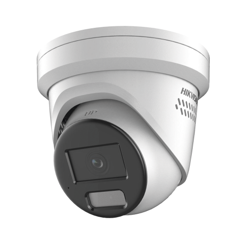 HIKVISION DS-2CD3346G2-ISU/SL(H) [ PROTECCIÓN ACTIVA ] Turret IP 4 Megapixel, Lente 2.8 mm, 40 mts IR, Exterior IP67, Micrófono y Bocina Integrado (Audio de Dos Vías), DARKFIGHTER, PoE, Luz Estroboscopica, ONVIF, Micro SD, 4 Analíticos