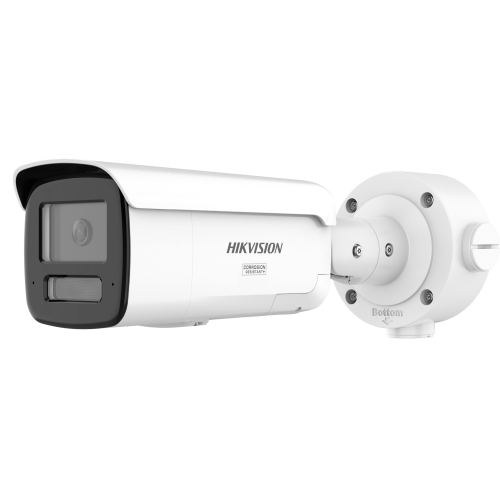 HIKVISION DS-2CD3T47G3-LISUY/SL [ PROTECCIÓN ACTIVA ] Bala IP 4 Megapixel, Lente 4 mm, 60 mts IR, Exterior IP67, Micrófono y Bocina Integrado (Audio de Dos Vías), DARKFIGHTER, PoE+, Luz Estroboscopica, ONVIF, Micro SD, 4 Analíticos