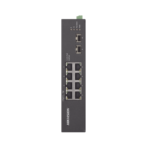 HIKVISION DS-3T0510HP-E/HS Switch Industrial No Administrable Gigabit, 6 Puertos Gigabit PoE+ (30 W) + 2 Puertos Gigabit PoE++ (60 W), 2 Puertos SFP, 120 W Total, 48 a 57 VCD, Ideal para Proyectos, 300 Metros de Distancia
