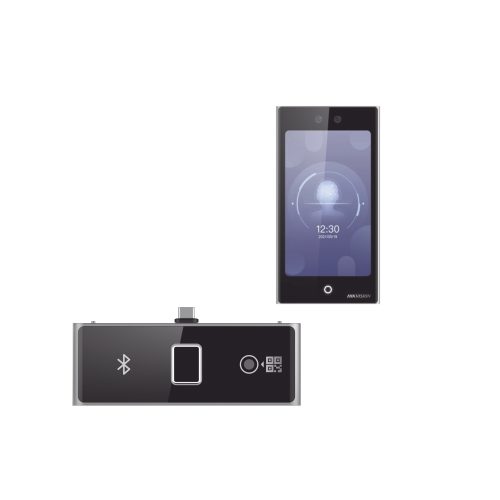 HIKVISION DS-K1T673DWX/K Terminal Facial Min Moe WiFi con pantalla de 7″ y Lector de Huellas, Códigos QR y Bluetooth, Exterior IP65, 10,000 rostros y 50,000 tarjetas, Soporta módulo lector de Huella, QR y Bluetooth, HIK-IA