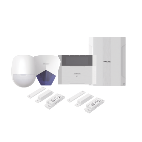 HIKVISION DS-PHA64-LP/PACK(B) KIT Panel de Alarma AX HYBRID PRO, 1 Panel Híbrido, 1 Teclado LCD, 1 PIR, 2 Contactos Magnéticos, 1 Sirena Azul