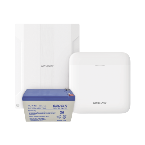 HIKVISION DSPWA48KS/EXP (AXPRO) KIT de alarma AX PRO conversión de zonas cableadas a inalámbricas, Incluye: 1 Hub IP, Wifi y 3G/4G con Batería de respaldo/ 1 Expansor de 16 zonas cableadas, 1 Batería de respaldo 12Vcc a 7 Amp/ Compatible con Hik-Co