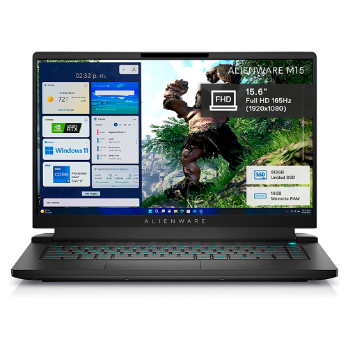 Laptop Alienware M15 R7, Intel Core i7-12700H de 12ª Generación, NVIDIA RTX 3060, 16GB Ram, 512GB SSD, 15.6, Nvidia Geforce Graphics, ALIENWARE 15