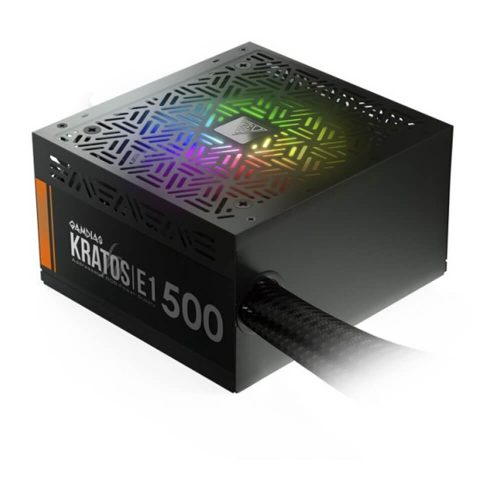 Fuente de poder Gamdias Kratos E1-500W, RGB, Certificacion 80+ White