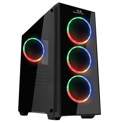 Gabinete Gamer Redragon SIDESWIPE V3/ ATX, USB 3.0, Ventana Lateral, Led Multicolor, Incluye 4 ventiladores RGB