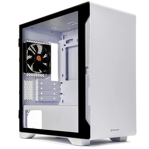 Gabinete Thermaltake S100 TG White, Cristal Templado, Micro ATX, USB 3.0, CA-1Q9-00S6WN-00, Incluye 1 FAN 120mm negro