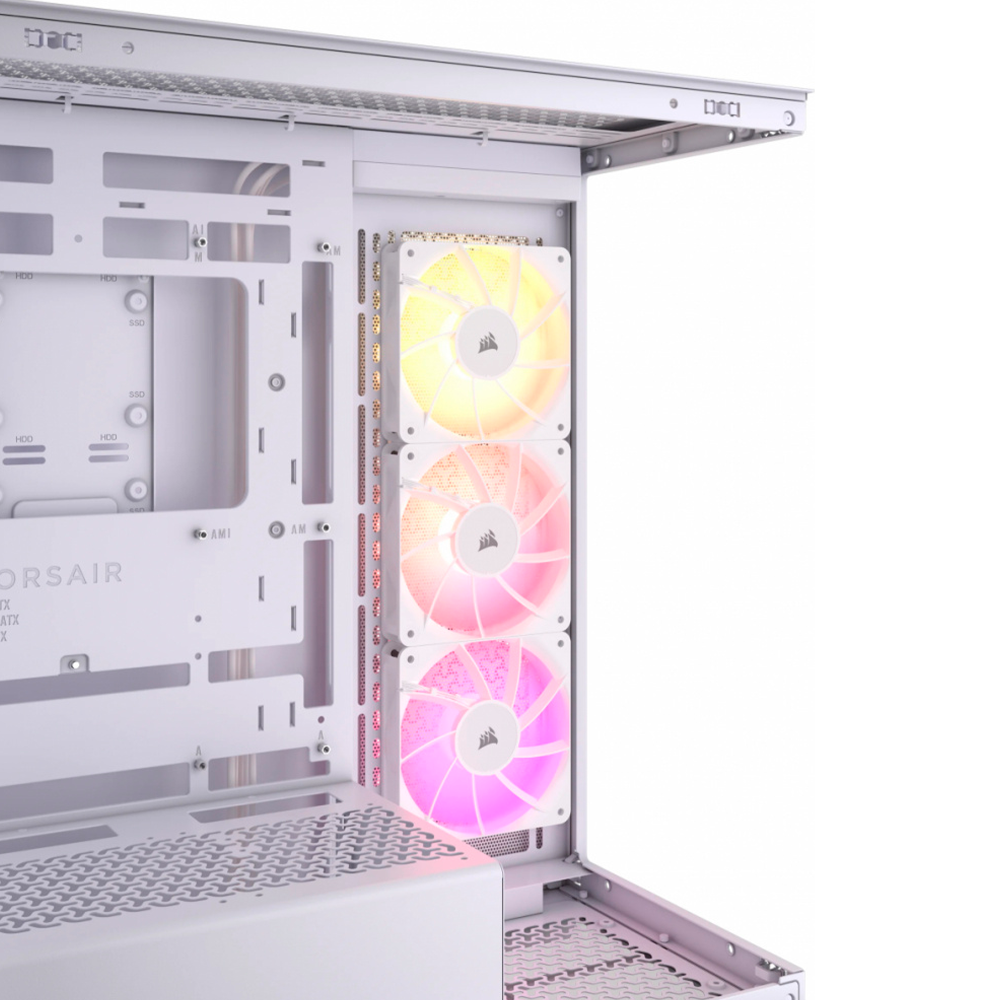 Gabinete Corsair 3500X ARGB, Midi-Tower, Mini-ITX/Micro-ATX/ATX/E-ATX, USB 3.2, Sin Fuente, 3 Ventiladores RS120 RGB Instalados, Blanco, CC-9011279-WW - Image 3
