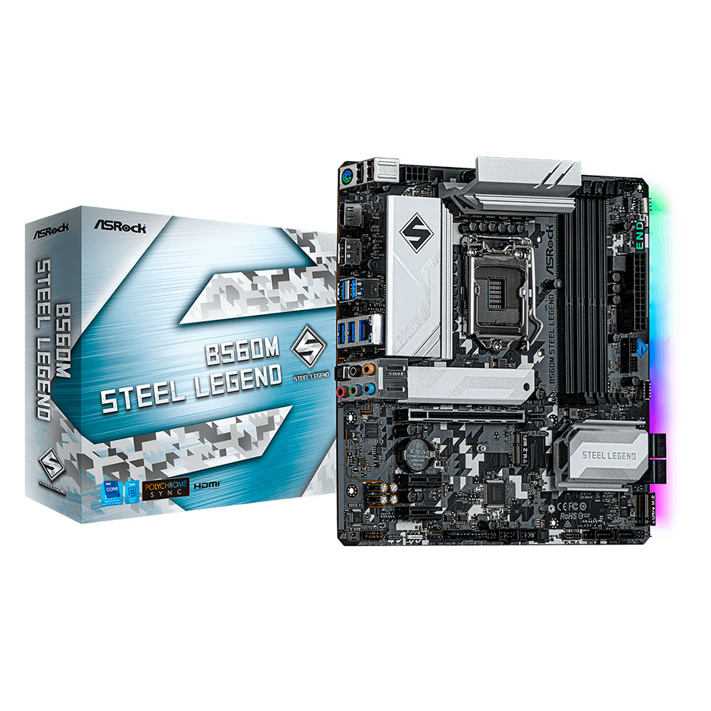 Tarjeta Madre ASROCK B560M STEEL LEGEND Socket LGA1200 Intel B560 Micro ATX, DDR4, Intel Core 11th Generación