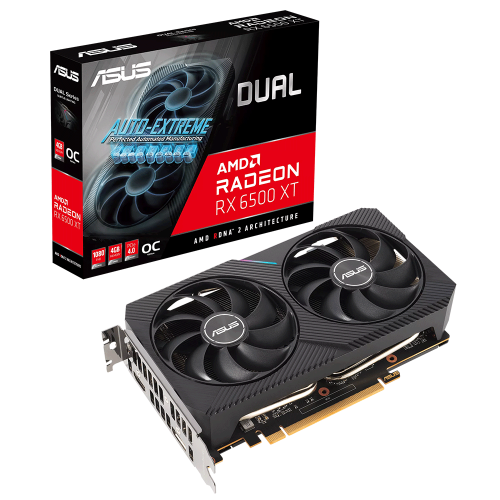 Tarjeta de video Radeon RX 6500 XT 4GB GDDR6, ASUS DUAL OC, HDMI, DP/ PCI-e 4.0, Nuevo Chip RDNA 2, DUAL-RX6500XT-O4G, 3 AÑOS DE GARANTIA NACIONAL