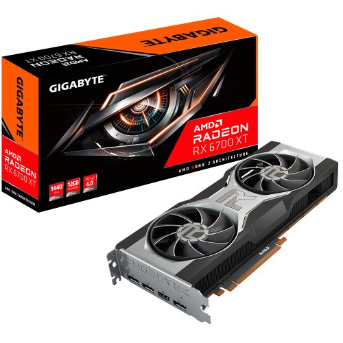 Tarjeta de video Radeon RX 6700 XT 12GB GDDR6, Gigabyte, HDMI, DP, GV-R67XT-12GD-B, 3 AÑOS DE GARANTIA NACIONAL