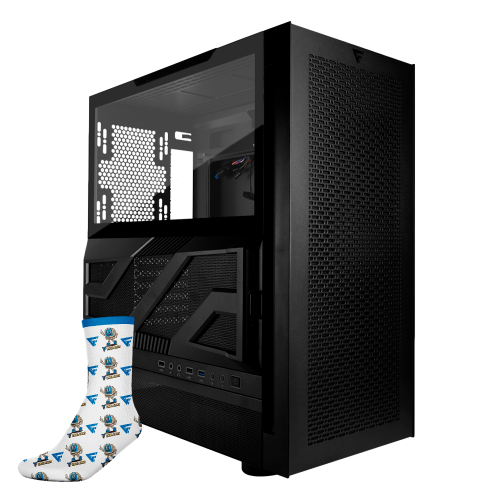 Gabinete Gamer Game Factor CSG800 Black, Atx, Cristal Templado, Filtro Para Polvo, Usb 3.0, Negro, CSG800, GRATIS! Calcetines Game Factor