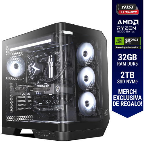 Computadora ULTIMATE PC INQUISITOR, POWERED BY MSI, RTX 5070 Ti 16GB GDDR7, AMD Ryzen 7 9700X, 32GB RAM DDR5, 2TB SSD M.2 PCIe Gen4, 850W 80+ GOLD, WiFi y Bluetooth, Licencia Windows 11 de regalo, MSIULT, RTXS50