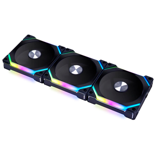 Kit 3 Ventiladores Lian Li UNI FAN SL V2 RGB, ARGB, Ventilador 120mm, Triple Pack Negro, SL120V2-3B